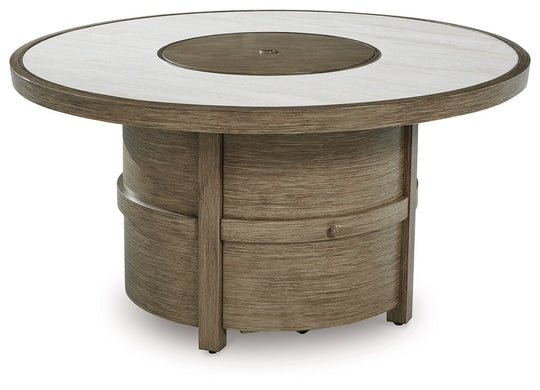 Rainier Ranch - Round Fire Pit Table - Beige
