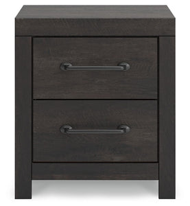 Hollivern - Dark Gray - Two Drawer Night Stand