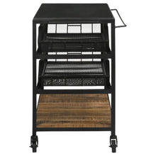 Evander - Marble Top Kitchen Cart With Removable Shelves - Black