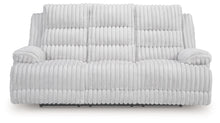 Rhines Falls - Alloy - Reclining Power Sofa With Drop Down Table
