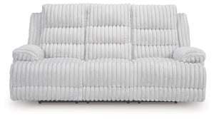 Rhines Falls - Alloy - Reclining Power Sofa With Drop Down Table