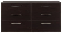 Finch - Black - Six Drawer Dresser