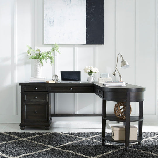 Harvest Home - L Shaped Desk - Black