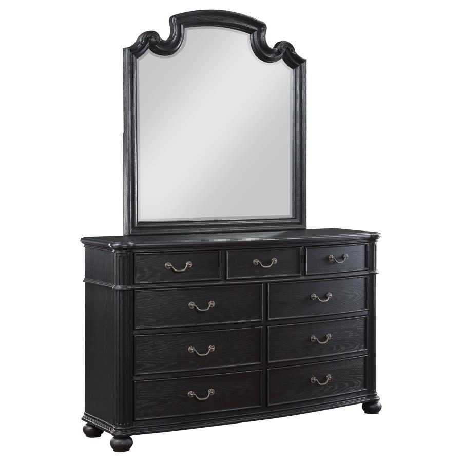 Celina - 9-drawer Bedroom Dresser With Mirror - Black