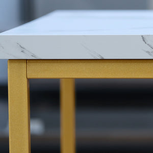 Driscoll - End Table - White / Gold