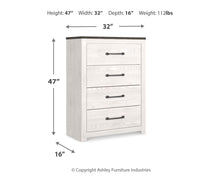 Gerridan - Four Drawer Chest - White / Gray