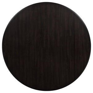 Catley - 5 Piece Round Drop Leaf Dining Table Set - Dark Coffee