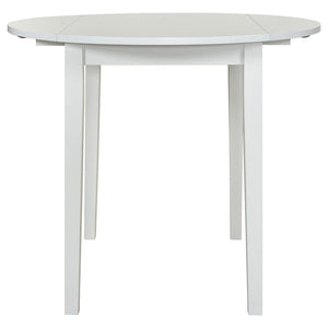 Bucknell - 3 Piece Round Drop Leaf Dining Table Set - White