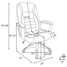 Dione - Upholstered Adjustable Home Office Desk Chair - Black