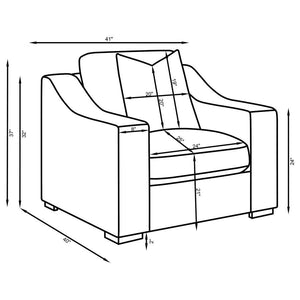 Ashlyn - Fabric Upholstered Track Arm Accent Chair - Sand
