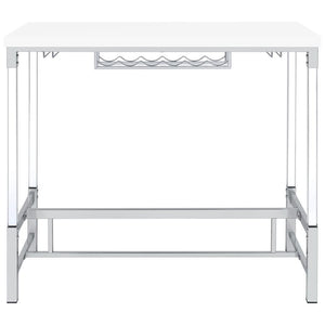 Norcrest - Acrylic Leg Bar Table - White High Gloss
