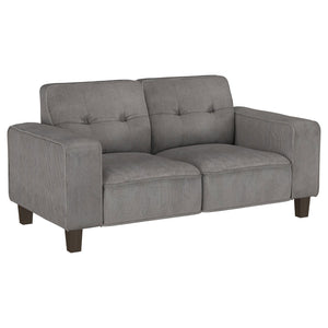 Deerhurst - Upholstered Tufted Track Arm Loveseat - Charcoal