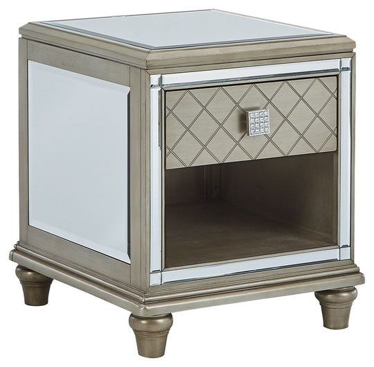Chevanna - Rectangular End Table - Platinum