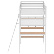 Campus - 3-Shelf Metal Twin Workstation Loft Bed