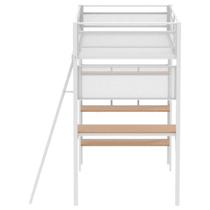 Campus - 3-Shelf Metal Twin Workstation Loft Bed