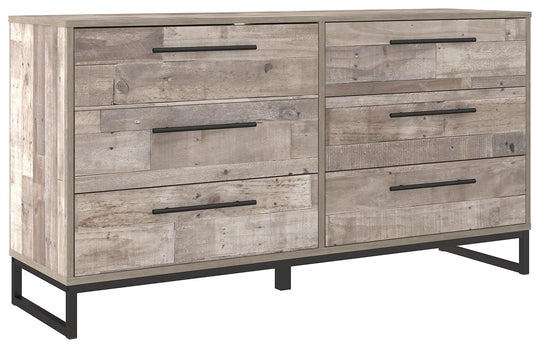 Neilsville - Six Drawer Dresser - Vinyl-Wrapped - Whitewash