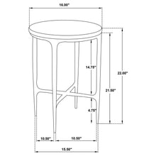 Baldwin - Round Marble Top Side Table - White And Gold