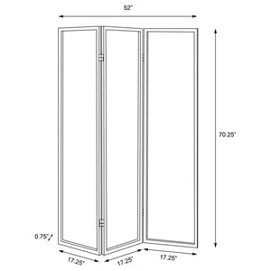 Felice - 3-Panel Room Divider Folding Screen - French Script