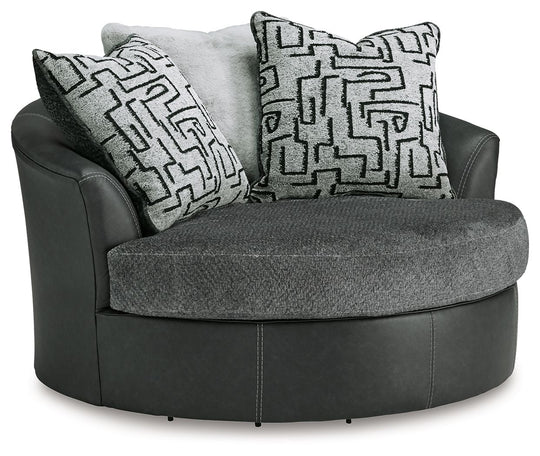 Brixley Pier - Oversized Swivel Accent Chair - Graphite