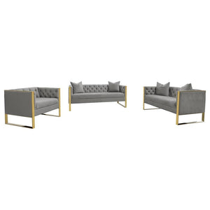 Eastbrook - Velvet Upholstered Tufted Sofa Set