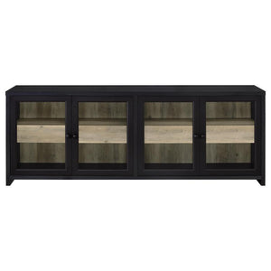 Denison - 3 Piece Entertainment Center 79" TV Stand - Black