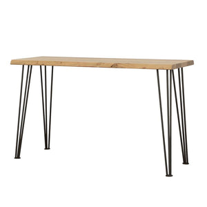 Zander - Solid Wood Top Console Table - Natural And Matte Black