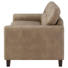 Scotland - Faux Leather Upholstered Track Arm Loveseat
