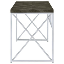 Grimma - Writing Office Desk - Rustic Gray And Chrome