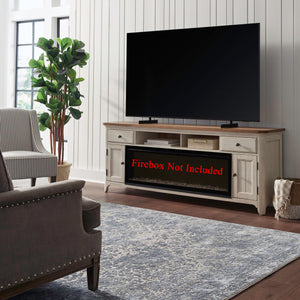 79" Fireplace TV Console - Medium Brown