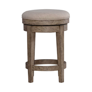 City Scape - Upholstered Swivel Console Stool - Burnished Beige