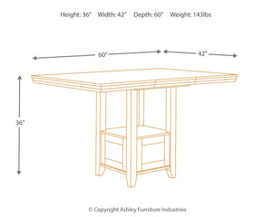 Ralene - Medium Brown - Rectangular Dining Room Counter Extension Table