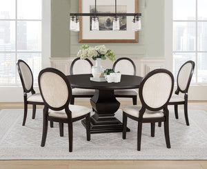 Twyla - 60" Round Wood Dining Room Table - Dark Cocoa