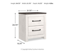 Gerridan - Two Drawer Night Stand - White / Gray