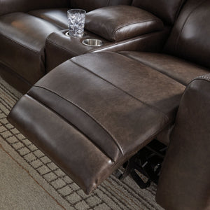 Crossplex - Smoke - Power Recline Loveseat / Console / Adjustable Headrest