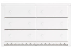 Mollviney - White - Six Drawer Dresser