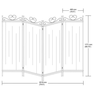 Dove - 4 - Panel Room Divider Folding Shoji Screen - Beige