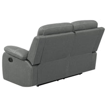 Nova - Upholstered Padded Arm Reclining Loveseat - Dark Gray