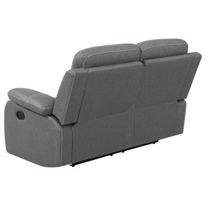 Nova - Upholstered Padded Arm Reclining Loveseat - Dark Gray