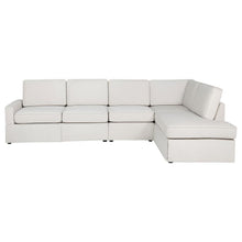 Delmar - Velvet Upholstered Sectional Sofa Skirted Base - Latte