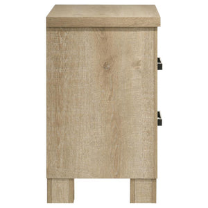 Oakglen - 2-Drawer Nightstand Bedside Table - Weathered Oak
