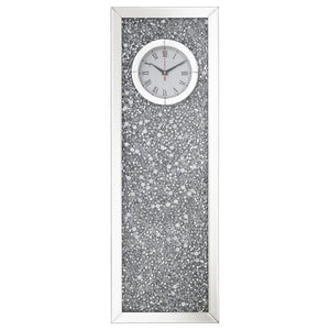 Minette - Crystal Inlay Rectangle Clock Mirror