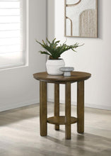 Ottowa - Round Wood Table With Shelf