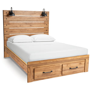 Pasklyn - Brown - King Panel Storage Bed