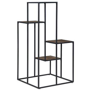 Rito - 4-Tier Multi - Display Shelf - Rustic Brown And Black