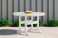 Crescent Luxe - Round Dining Table w/Umb OPT - White