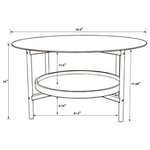 Delfin - Round Glass Top Coffee Table - Black And Brown