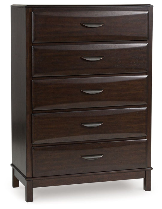 Vanmore - Five Drawer Chest - Dark Brown