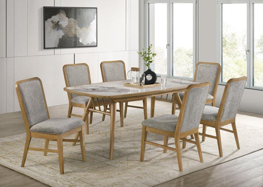 Croyden - 7 Piece Rectangular Dining Set - Gray / Weathered Natural