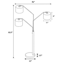 Jirou - Drum Shade Tree Floor Lamp - Satin Nickel