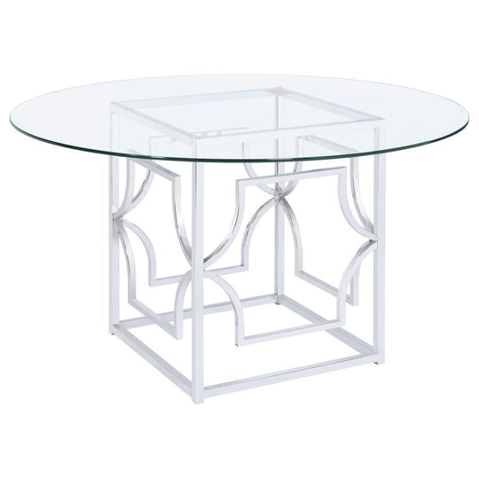 Starlight - Round Glass Top Metal Dining Table